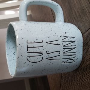 Rae Dunn Cute as a Bunny Light Blue Speckled Ceramic Mug - Home Dining